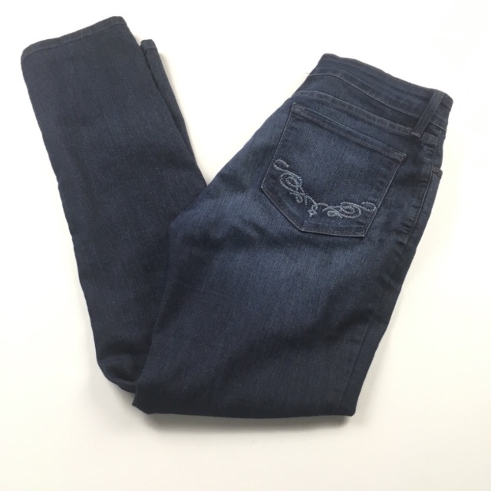 NYDJ Skinny Bling Pocket Dark Stretch Jeans Women’s Sz 8